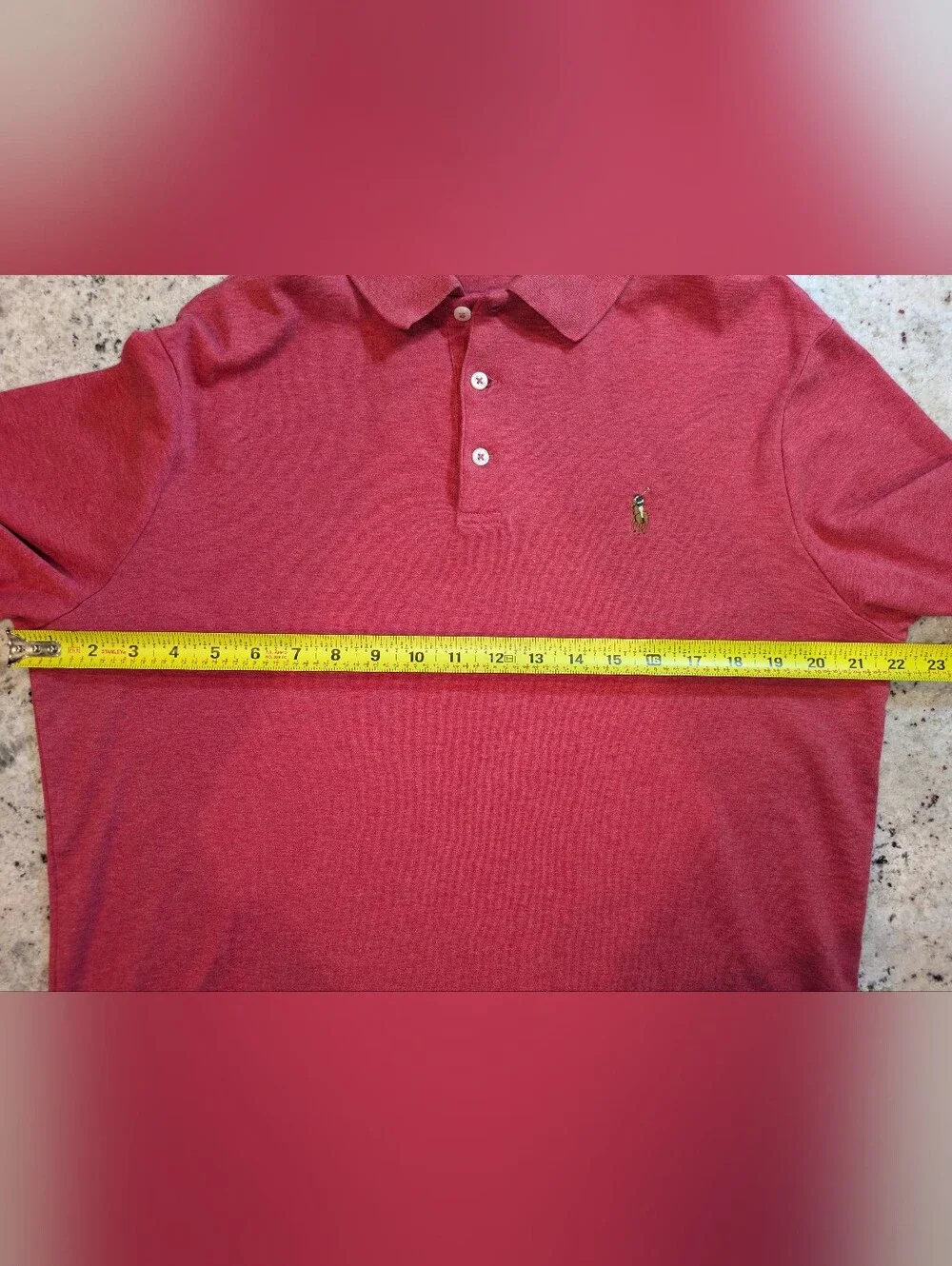 Polo Ralph Lauren Men’s L Classic Fit Red Heather Cotton Pony Polo Shirt